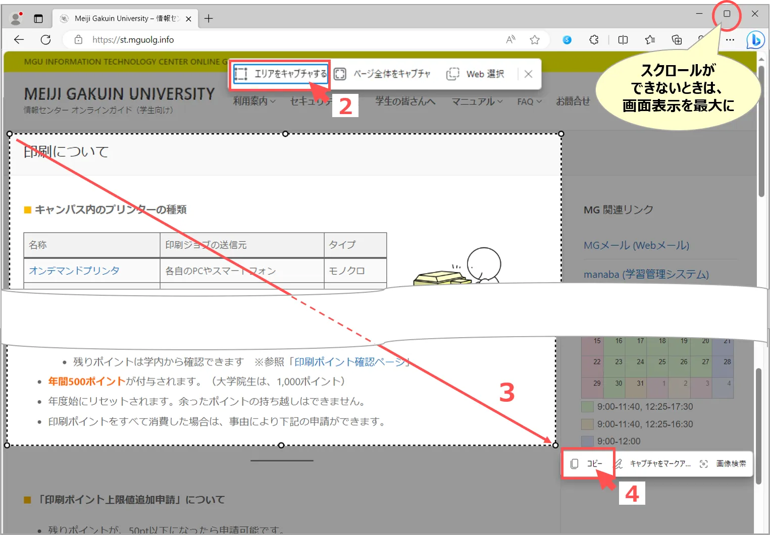 EdgeのWebキャプチャー